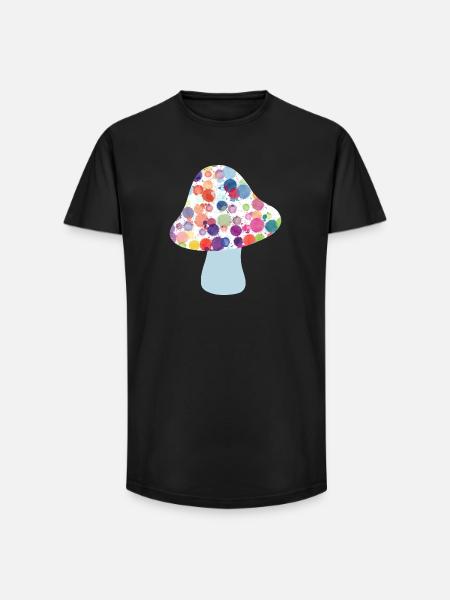 Mushroom Lucky Charm Fall Dots Colorful Kids Dots - Long Fit Men's T-Shirt - black