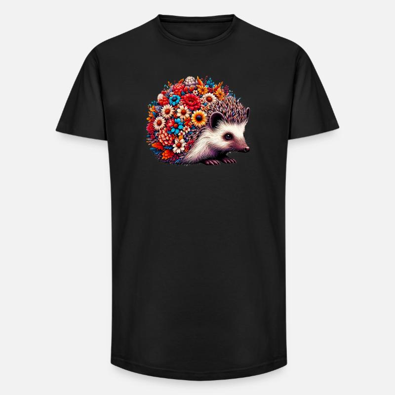 Igel - Long Fit Männer T-Shirt - Schwarz