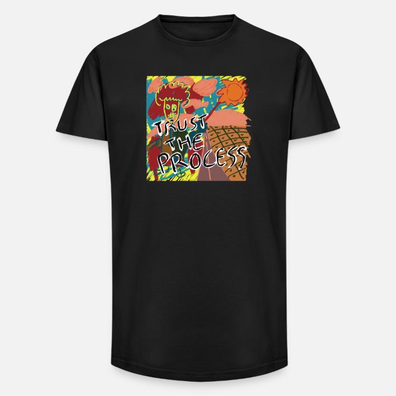Trust the process - Long Fit Men's T-Shirt - black
