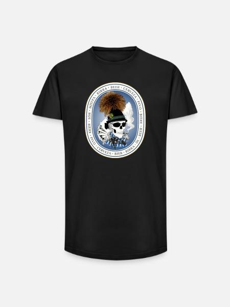 Beer Tent Skull - Long Fit Men's T-Shirt - black
