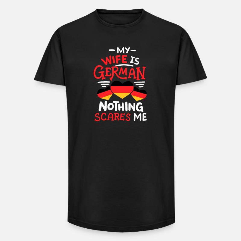 Deutsche Ehefrau Deutschland - Long Fit Männer T-Shirt - Schwarz