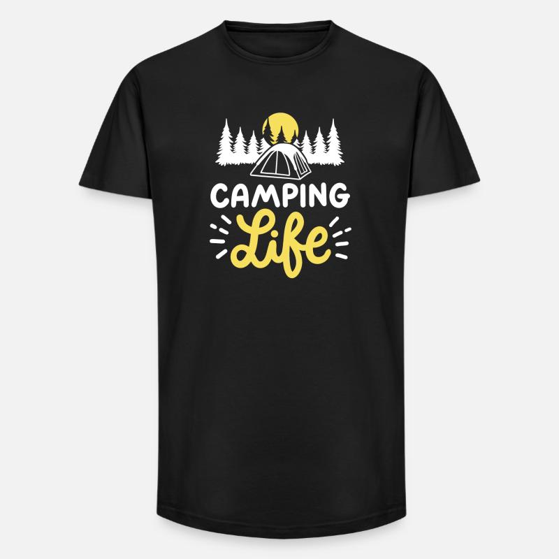 Camping Camper - Long Fit Männer T-Shirt - Schwarz