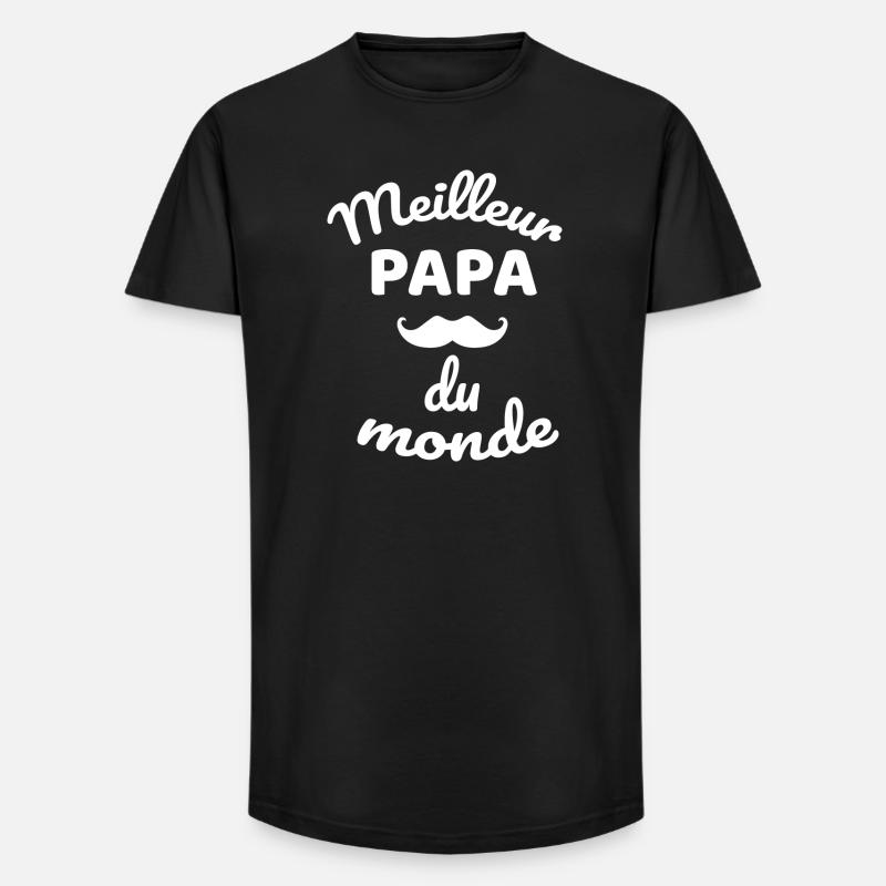 Authentisches Gesamt-Schnurrbart-Papa-Design - Long Fit Männer T-Shirt - Schwarz