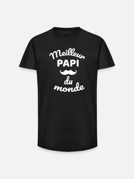 Humorous quote Papa du Monde - Long Fit Men's T-Shirt - black
