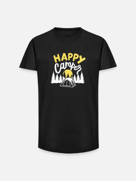 Camping Camper - Long Fit Männer T-Shirt - Schwarz