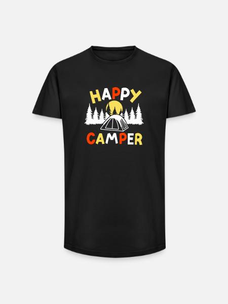 Camping Camper - Long Fit Männer T-Shirt - Schwarz