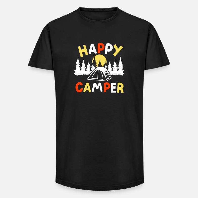 Camping Camper - Long Fit Männer T-Shirt - Schwarz