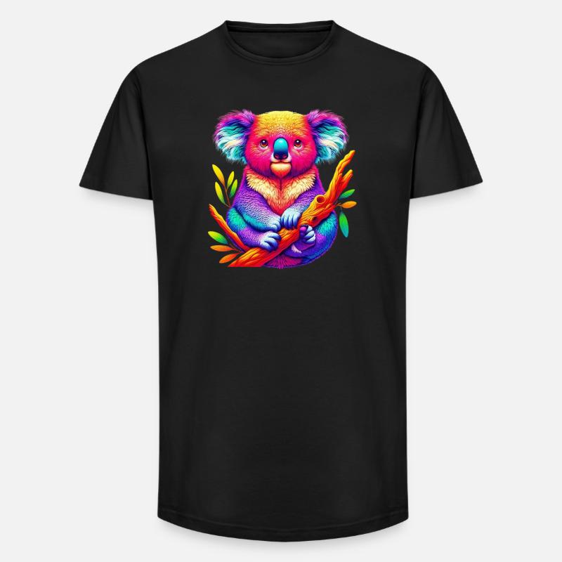 Koala - Long Fit Männer T-Shirt - Schwarz