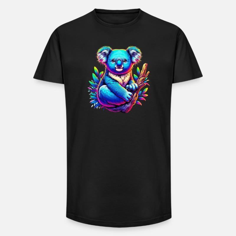 Koala - Long Fit Männer T-Shirt - Schwarz