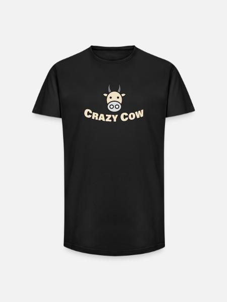 CRAZY COW - Long Fit Men's T-Shirt - black
