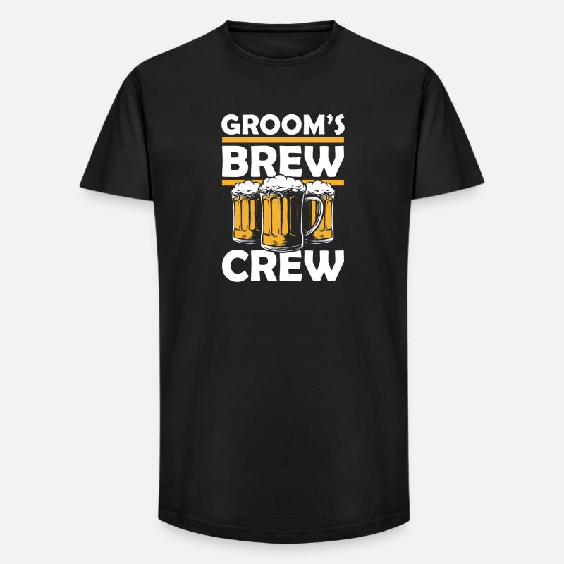 Grooms brew crew - Long Fit Männer T-Shirt - Schwarz