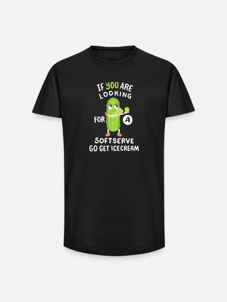Gurke spielt Pickleball - Long Fit Männer T-Shirt - Schwarz