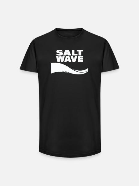 SALT WAVE - Long Fit Men's T-Shirt - black