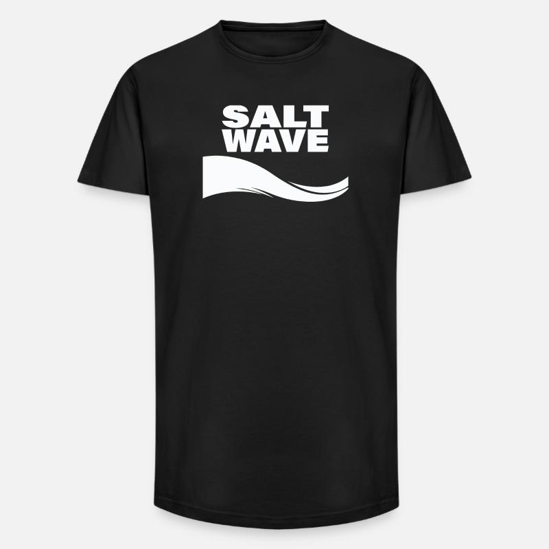 SALT WAVE - Long Fit Männer T-Shirt - Schwarz