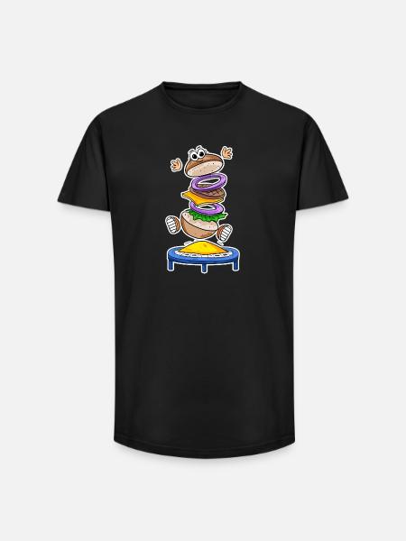 Trampoline Burger Restauration rapide - T-shirt coupe longue homme - noir