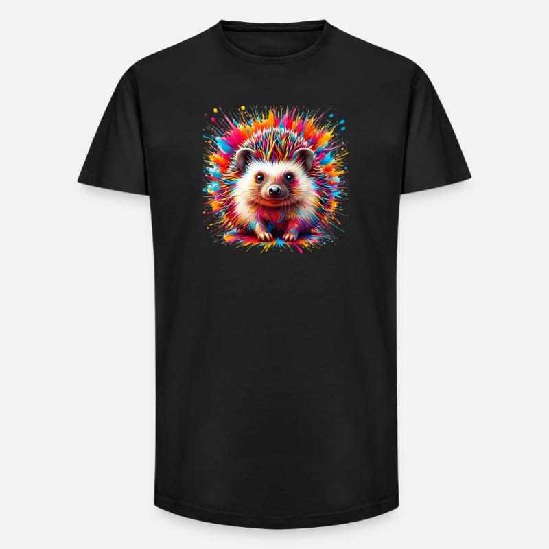 Igel - Long Fit Männer T-Shirt - Schwarz
