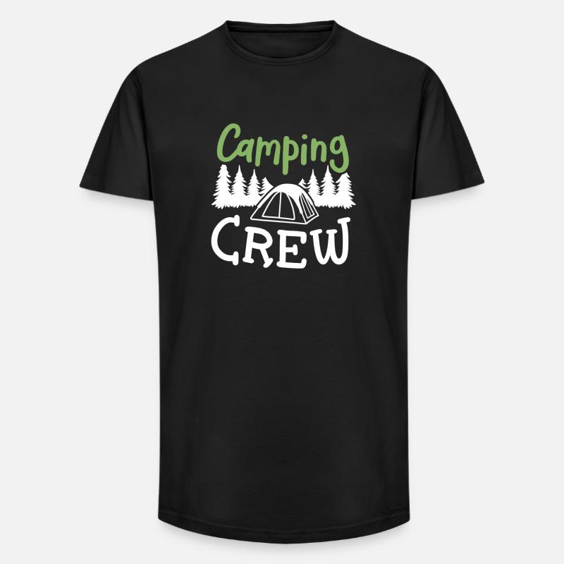 Camping Crew Camper - Long Fit Männer T-Shirt - Schwarz