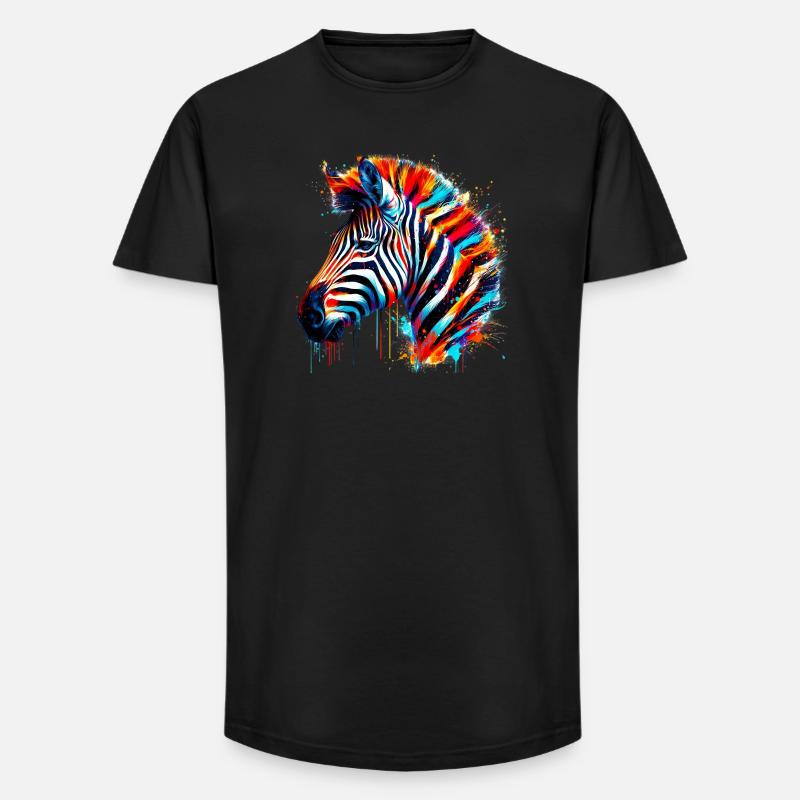 Zebra - Long Fit Männer T-Shirt - Schwarz