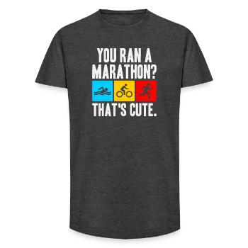 Triathlon suit - triathlete in training - Long Fit Men's T-Shirt - charcoal grey - Front - AI Model Male 185 light (185cm)