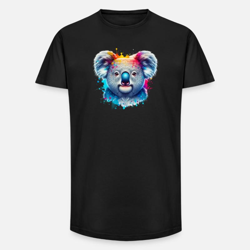 Koala - T-shirt coupe longue homme - noir
