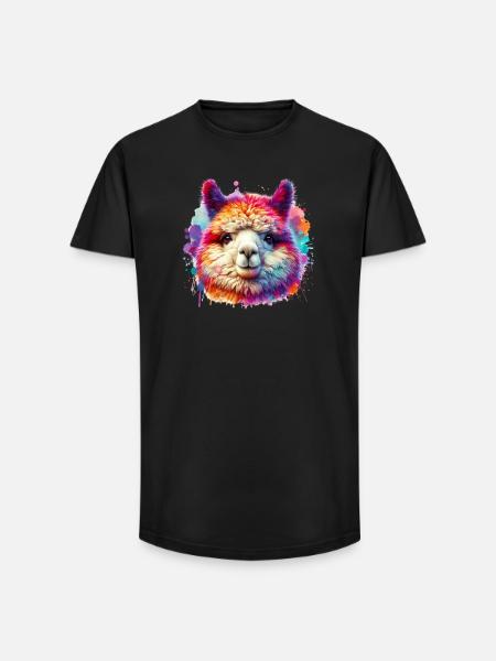 Alpaca - Long Fit Men's T-Shirt - black