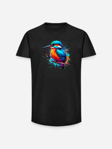 Kingfisher - Long Fit Men's T-Shirt - black