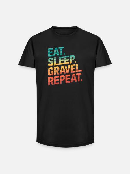 Retro Sunset Travel Quote Design - Long Fit Men's T-Shirt - black