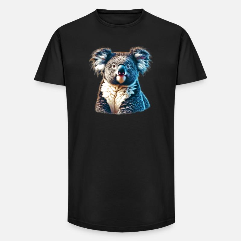 Koala - Long Fit Männer T-Shirt - Schwarz