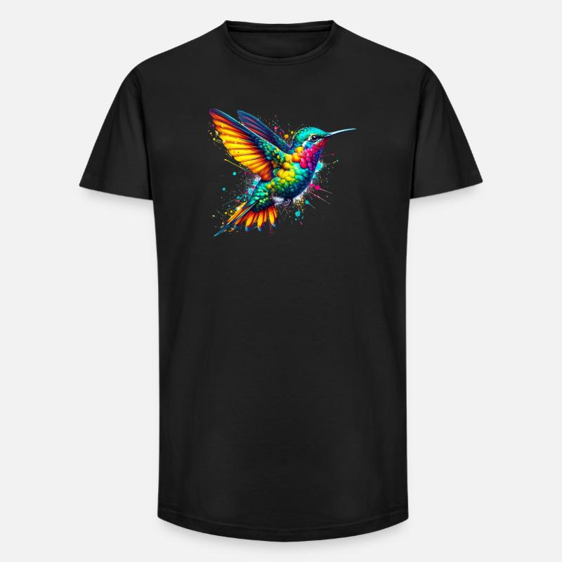 Kolibri - Long Fit Männer T-Shirt - Schwarz