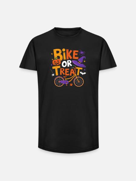Halloween-Fahrrad oder Leckerli-Illustration - Long Fit Männer T-Shirt - Schwarz
