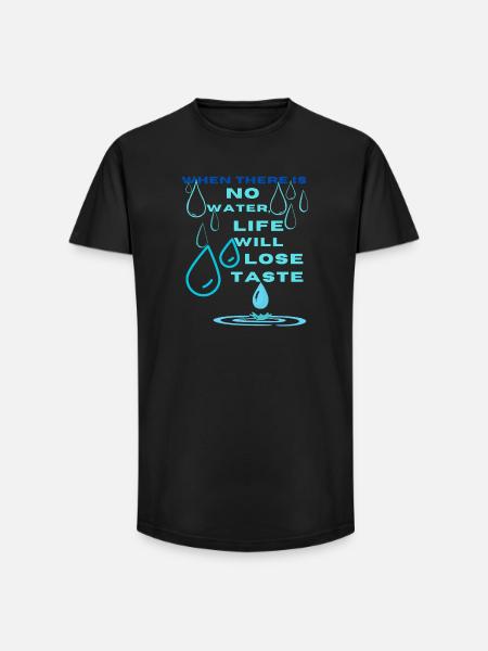 Water Conservation Inspirational Design - Long Fit Men's T-Shirt - black
