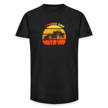 Summer time - Long Fit Men's T-Shirt - black - Front - AI Model Male 185 light (185cm)