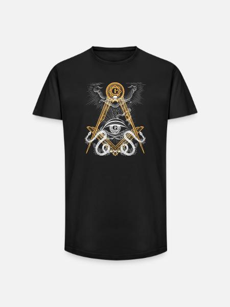 Masonic Eye Emblem - Long Fit Men's T-Shirt - black