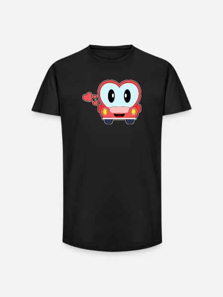 Heart Car - Long Fit Men's T-Shirt - black
