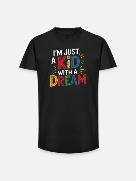 Vibrant Children's Dream Motivational Design - Long Fit Men's T-Shirt - black