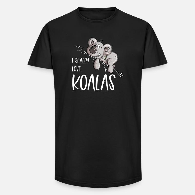 I Really Love Koalas Koala Bär - Long Fit Männer T-Shirt - Schwarz