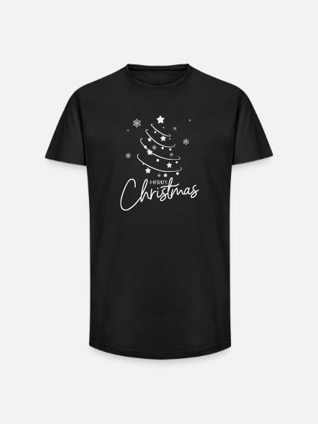 Weihnachtsstern Spirale Stil - Long Fit Männer T-Shirt - Schwarz
