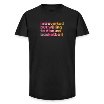 basket-ball - T-shirt coupe longue homme - noir - Devant - AI Model Male 185 light (185cm)