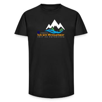 Minicamper Bergwanderer Motiv - Long Fit Männer T-Shirt - Schwarz - Vorne - AI Model Male 185 light (185cm)