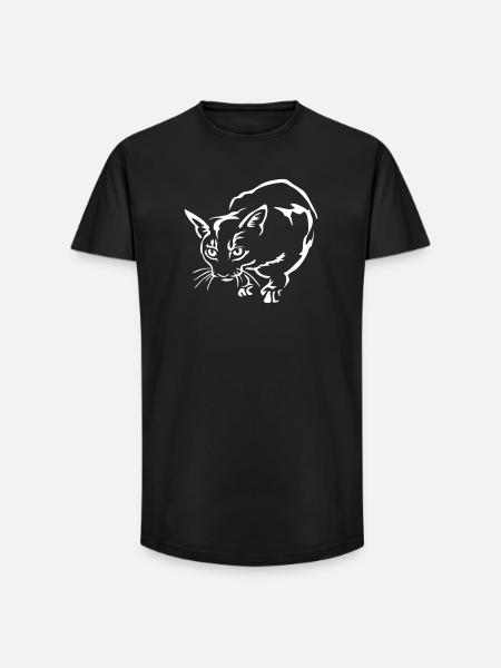 Abyssiner Cat "Black Edition" - Long Fit Men's T-Shirt - black
