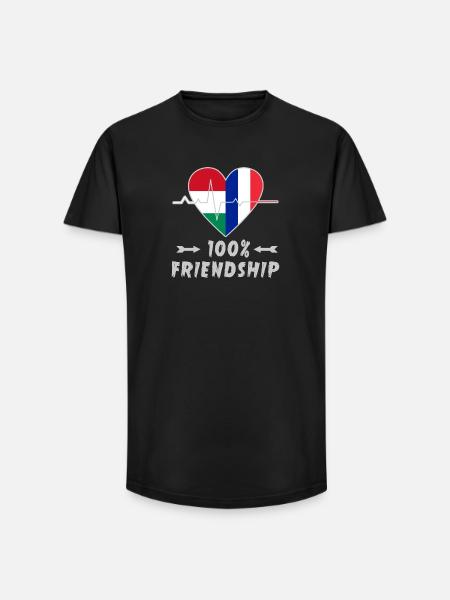 Hungary and France 100% friendship - Long Fit Men's T-Shirt - black