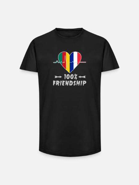 Cameroon and France 100% friendship - Long Fit Men's T-Shirt - black
