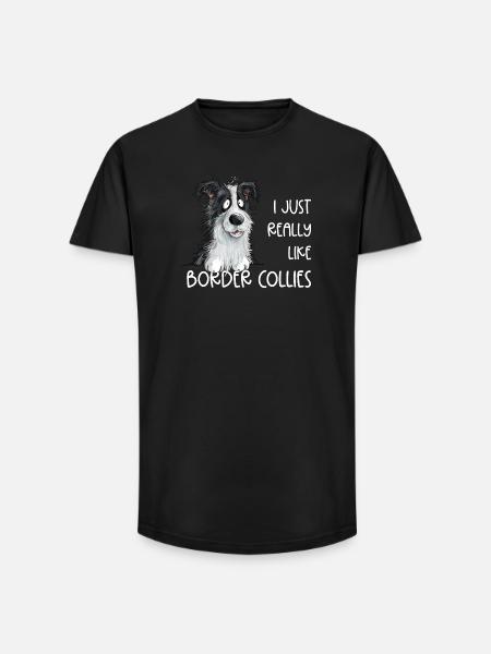 Droll Border Collie Dog Saying - Long Fit Men's T-Shirt - black
