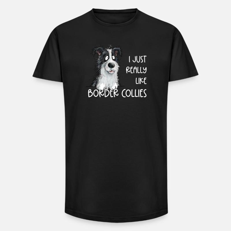 Drolliger Border Collie Hund Spruch - Long Fit Männer T-Shirt - Schwarz
