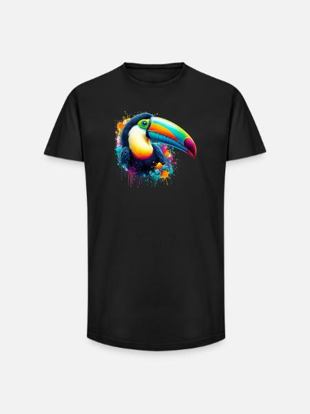 Toucan - Long Fit Men's T-Shirt - black