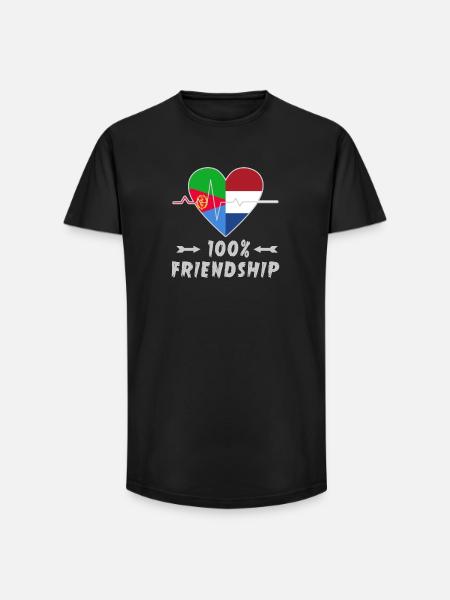 Eritrea and Netherlands 100% friendship - Long Fit Men's T-Shirt - black