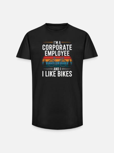 Firmenmitarbeiter, der Fahrräder mag - Long Fit Männer T-Shirt - Schwarz