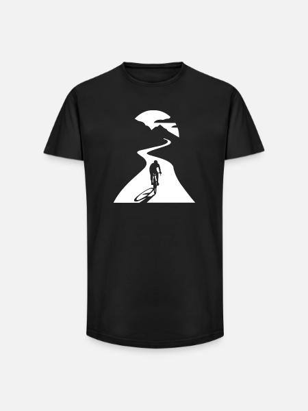 Radfahrer bei Mondschein - Long Fit Männer T-Shirt - Schwarz