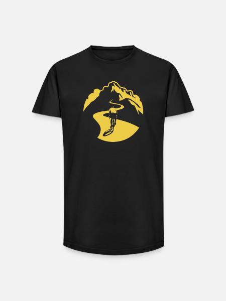 Cyclist on Mountain Road - Long Fit Men's T-Shirt - black