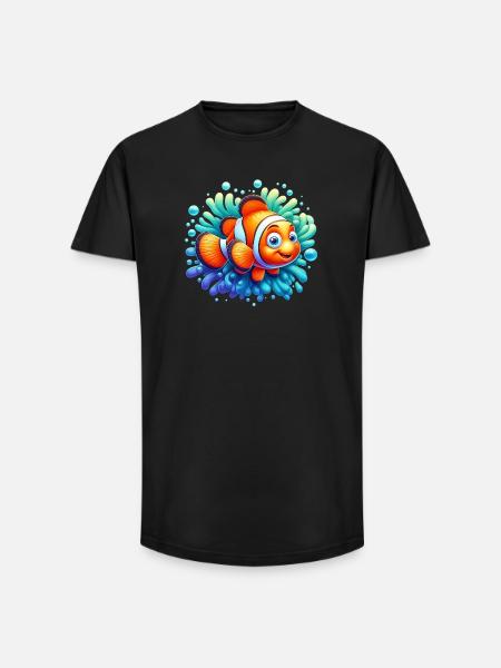 Poisson-clown - T-shirt coupe longue homme - noir